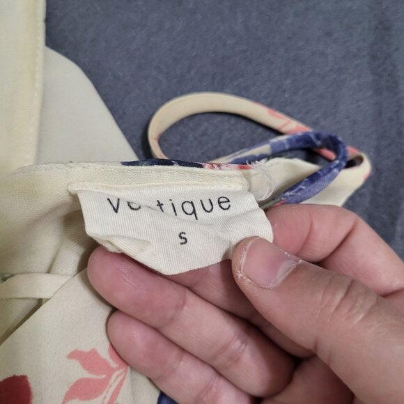 VESTIQUE Women's Small Strappy Flowy Floral Sundress Lined Whimsy Fairy Garden - Picture 9 of 10